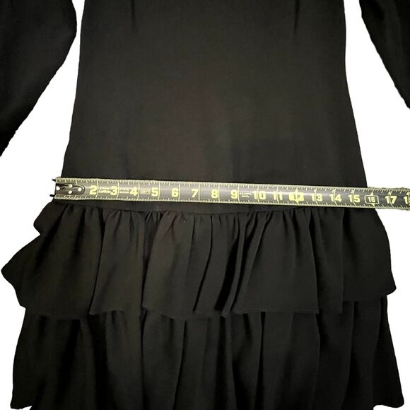 CHRISTIAN DIOR CD de Robes Du Jour Tiered Long Sleeve Dress Size 4 Cocktail - Picture 12 of 16